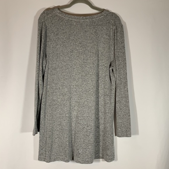 Addition Elle Light Grey Long Sleeve Button Down Shirt - Picture 5 of 7